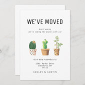 水モダン色プラントおもしろい引っ越しましたニューホーム 案内状 (正面/裏面)