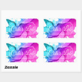 水モダン色ヘアサロン美容師 長方形シール (シート)