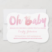 水モダン色ベビーガールシャワー招待状 招待状 (正面)