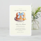 水モダン色ベビーブランチ招待状 招待状 (スタンド正面)