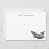 水モダン色ホエーパーソナライズされたラ ノートカード (正面)