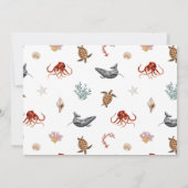 水モダン色ホエーパーソナライズされたラ ノートカード (裏面)