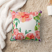 水モダン色ホットピンクコーラルピーチバラフローラ クッション (ブランケット)