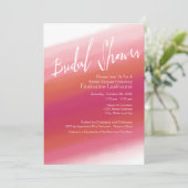 水モダン色ホットピンク&オレンジブライダルシャワー 招待状 (スタンド正面)