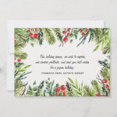 水モダン色ホリーの葉と果実 シーズンカード (裏面)