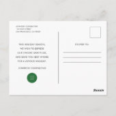 水モダン色ホリーフォージホリデーグリーティング ポストカード (裏面)