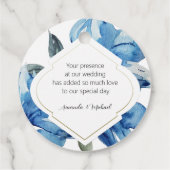 水モダン色ボホインディゴブルー抽象芸術 フェイバータグ (裏面)