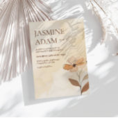 水モダン色ボホフローラ秋結婚の 招待状