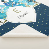 水モダン色ボーホブルーフローラルハンドイ色彩の鮮やかン シェルパブランケット (3/4)