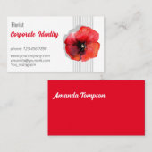 水モダン色ポピーの花ビジネスカード 名刺 (正面/裏面)