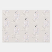 水モダン色ポーラベアクリスマスタイポグラフィ ラッピングペーパーシート (正面)