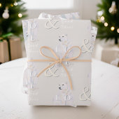 水モダン色ポーラベアクリスマスタイポグラフィ ラッピングペーパーシート