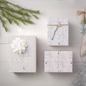 水モダン色ポーラベアクリスマスタイポグラフィ ラッピングペーパーシート