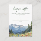 水モダン色マウンテンおむつラッフル エンクロージャーカード (正面)