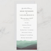 水モダン色マウンテンズラックカード プログラム (正面/裏面)