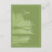 水モダン色マウンテンレイク結婚ズ詳細 エンクロージャーカード (正面)