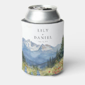 水モダン色マウンテンワイルドフラワー結婚ズ 缶クーラー (缶裏面)