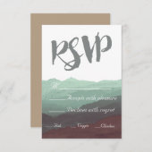 水モダン色マウンテンRSVPカード 出欠カード (正面/裏面)