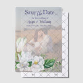 水モダン色マグノリア日付を保存 ベラム紙招待状 (オフセット (招待状))