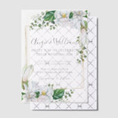 水モダン色マグノリア結婚ズ ベラム紙招待状 (オフセット (招待状))