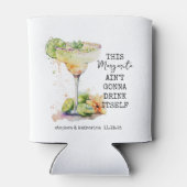 水モダン色マルガパーソナライズされたリタ結婚ス 缶クーラー (裏面)