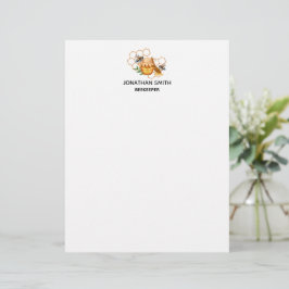 水モダン色ミツバチ付きミツバチ レターヘッド