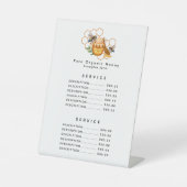 水モダン色ミツバチ付きミツバチ 台座サイン (正面)