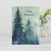 水モダン色ミニマリスト企業のクリスマス シーズンカード (スタンド正面)