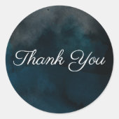 水モダン色ムーディブルーシック結婚式の引き出物 ラウンドシール (正面)