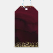 水モダン色ムーディマルーン&金ゴールド結婚ズ ギフトタグ (裏面)