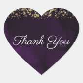 水モダン色ムーディ紫王室の金ゴールド結婚ズ ハートシール (正面)