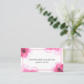 水モダン色メイクアップアーティスト 名刺 (スタンド正面)