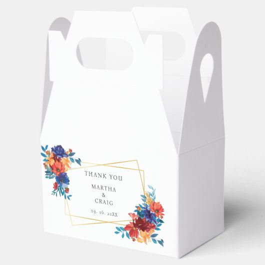 水モダン色メキシカンフィエスタフラワー結婚ズ フェイバーボックス (オープン)