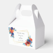 水モダン色メキシカンフィエスタフラワー結婚ズ フェイバーボックス (正面サイド)