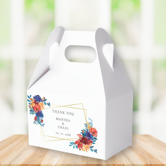 水モダン色メキシカンフィエスタフラワー結婚ズ フェイバーボックス