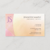 水モダン色モノグラムシンプルテンプレートエレガント 名刺 (裏面)