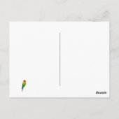 水モダン色モンステラ緑の葉のパターン ポストカード (裏面)