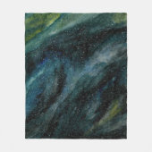 水モダン色ユニバースハンド絵を描銀河系 フリースブランケット (正面)
