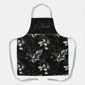 水モダン色ユーカリフローラパーソナライズされた エプロン (正面)