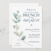 水モダン色ユーカリブライダルシャワー招待状 招待状 (正面/裏面)