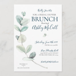 水モダン色ユーカリブライダルシャワー招待状 招待状