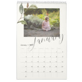 水モダン色ユーカリ文字数々の写真 カレンダー (1月 2027)