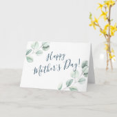 水モダン色ユーカリ母の日カード カード (黄色い花)