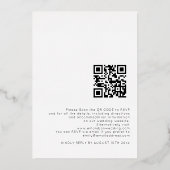 水モダン色ユーカリ結婚ス金ゴールド実在 箔招待状 (裏面)