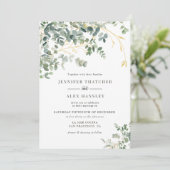 水モダン色ユーカリ結婚式招待状 招待状 (スタンド正面)