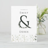 水モダン色ユーカリ結婚式招待状 招待状 (スタンド正面)