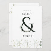 水モダン色ユーカリ結婚式招待状 招待状 (正面/裏面)