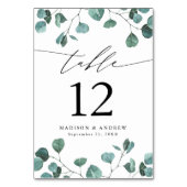 水モダン色ユーカリ緑結婚草 テーブルナンバー (裏面)