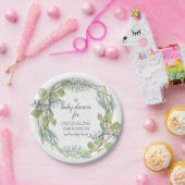 水モダン色ユーカリ葉ベビーシャワー ペーパープレート (パーティー)