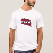 水モダン色ラトビア国旗ラトビア土産 Tシャツ (正面)